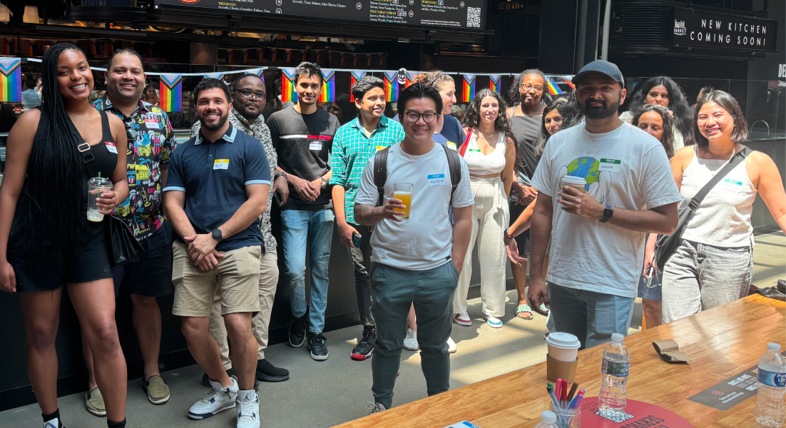 Untitled Rendezvoux community members gathering outside a Chicago venue.