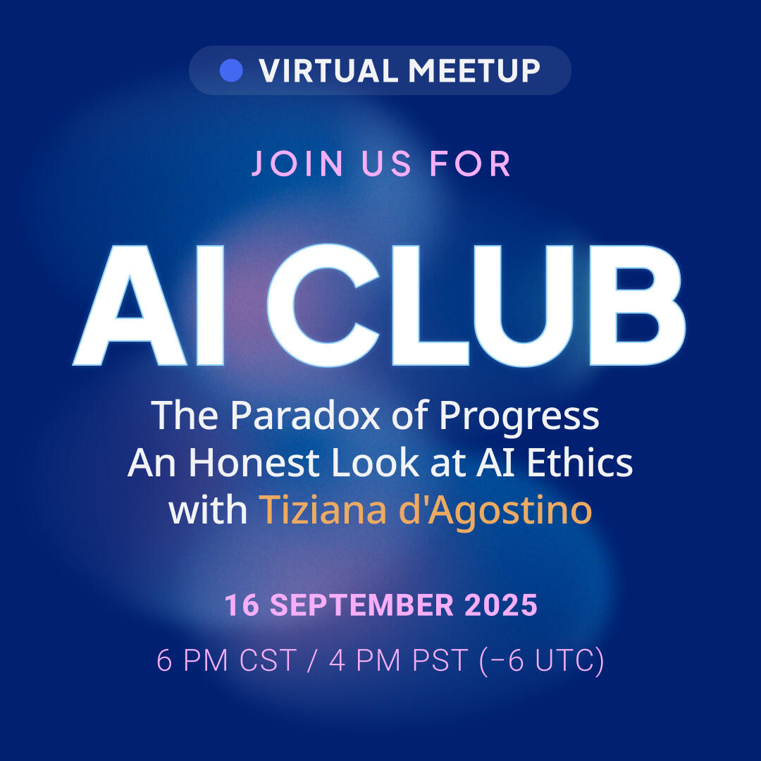 AI Club: The Paradox of Progress: An Honest Look at AI Ethics with Tiziana d'Agostino — event artwork